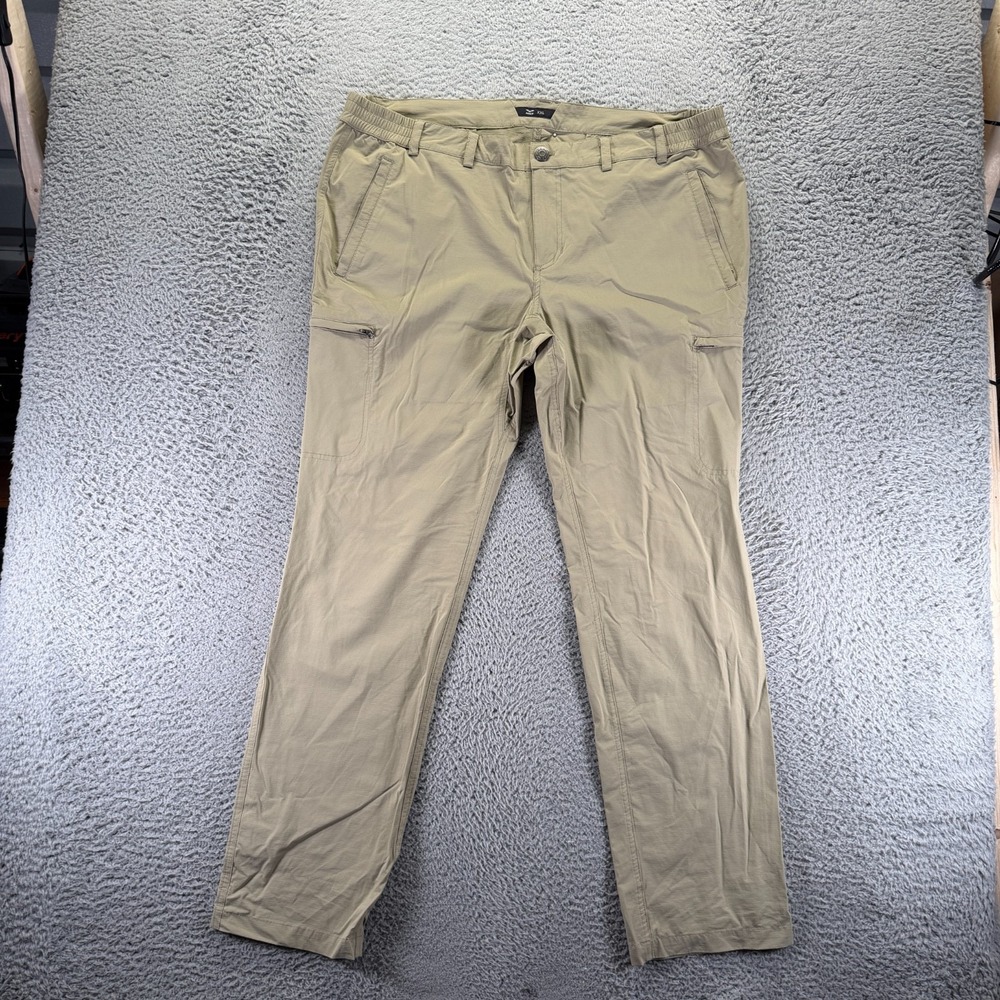 Mier Pant Mens XXL Brown Nylon Windbreaker Straight Leg Hiking Gorpcore Stretch